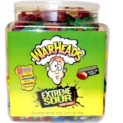 Warheads Extreme Sour Hard Candy 964g 240pcs USA (Pack 1)