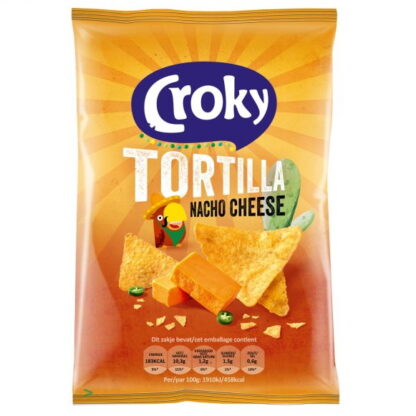 Croky Tortilla Nacho Cheese Chips 40g (Pack 20)