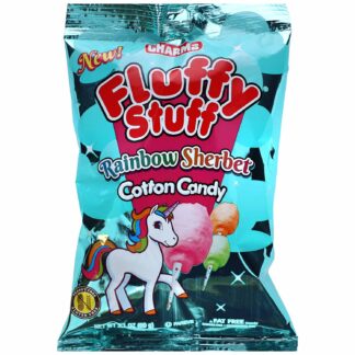 Charms Fluffy Stuff Rainbow Sherbet Candy Floss 60g USA (Pack 24)