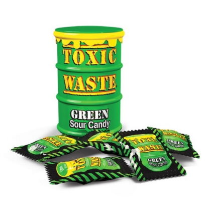 Toxic Waste Green Sour Candy Drum (Pack 12)