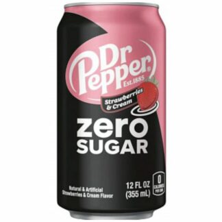 Dr Pepper Strawberries & Cream Zero Sugar 355ml USA (Pack 12)