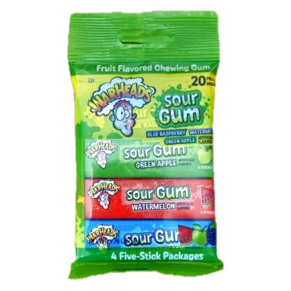 Warheads Sour Gum 4 Pack 50g USA (Pack 10)