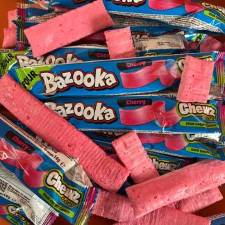 Bazooka Chewz Sour Bar Cherry 14g UK (Pack 60)