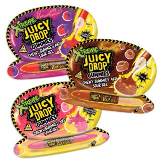 Bazooka Juicy Drop Gummies Xtreme Mixed Flavours 57g (Pack 12)