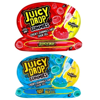 Bazooka Juicy Drop Gummies Strawberry & Raspberry 57g (Pack 12)