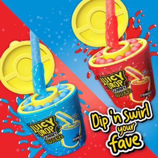Bazooka Juicy Drop Gummy Dipperz Strawberry & Raspberry 96g (Pack 12)