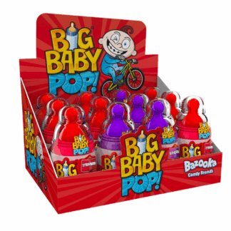 Bazooka Big Baby Pop! Strawberry/Blackcurrant 32g THAI (Pack 12)