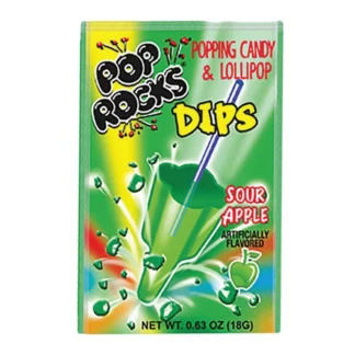 Pop Rocks Dips Sour Apple 18g (Pack 18)