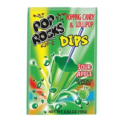 Pop Rocks Dips Sour Apple 18g (Pack 18)